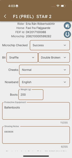 Equipment check -- top half