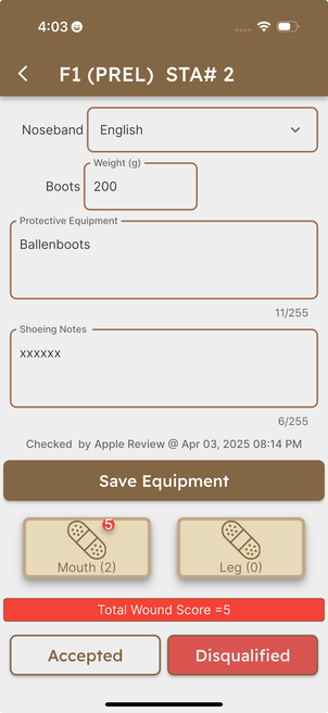 Equipment check -- top half